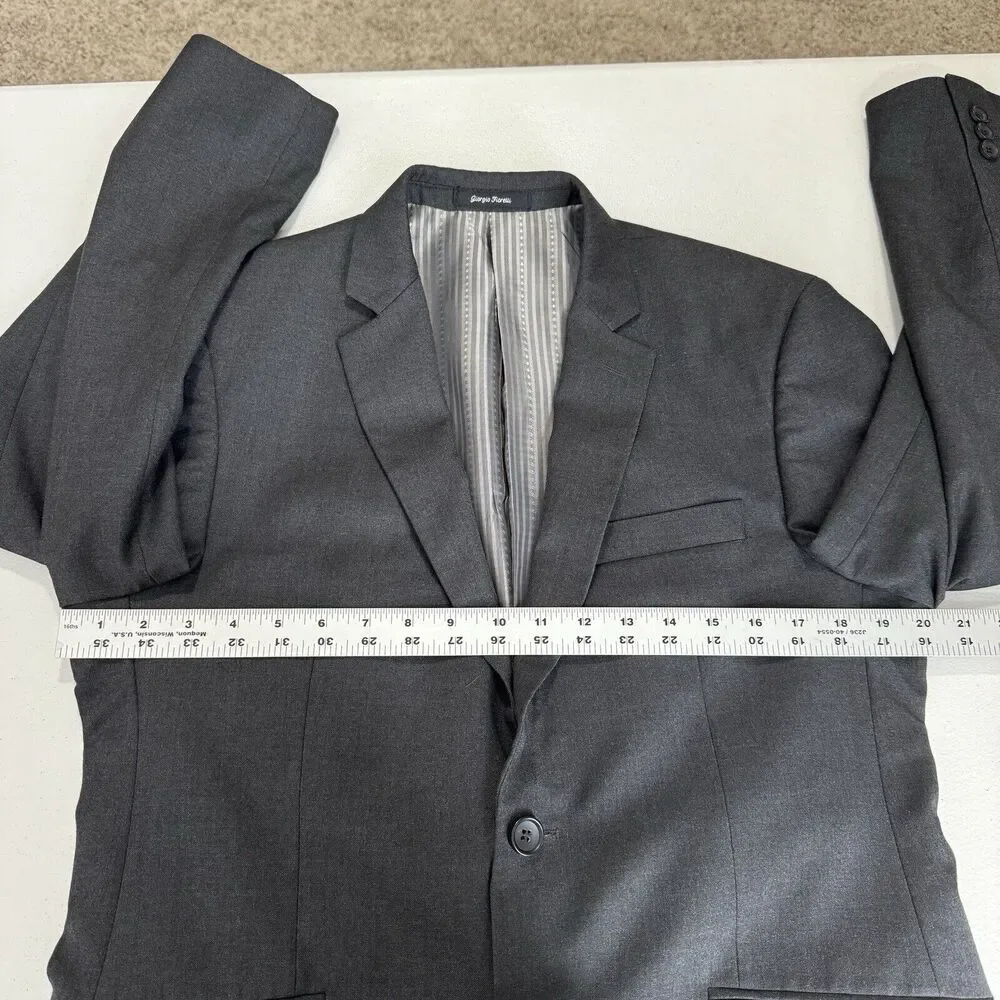 Giorgio Fiorelli Mens Suit Jacket 40 Charcoal Gray Euro Slim‎ Fit Blazer Formal